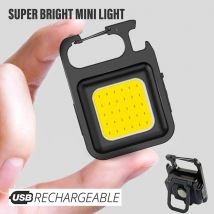 MINI llavero COB superbrillante, lámpara de carga, luces de Camping con imán, 4 modos de iluminación para acampar en casa