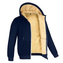 Felpe con cappuccio in lana d'agnello invernale da uomo Giacca in cotone Giacca calda da uomo più spessa taglie forti Top in pile Cappotti neri Giacche maschili