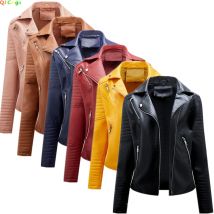 2026 neue Mode Frauen Faux Leder Jacke, Frühling Herbst Zipper Casual Pu Mantel, weibliche Biker Oberbekleidung Damen Kleidung S-XXXL