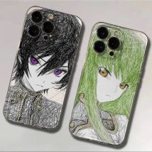 Cute Anime Lelouch Lamperouge C.C CODE GEASS Clear Soft Phone Case for iPhone 17 16 15 14 13 12 11 Pro Max Plus mini Soft Cover﻿