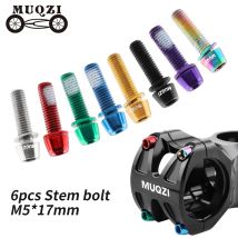MUQZI 6 Stück Vorbauschrauben M5 x 17 mm Fahrradlenker-Vorbauschraube mit Unterlegscheibe MTB Rennrad Vorbau-Riser-Schraube