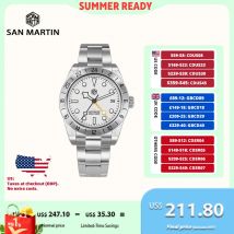San Martin 39mm BB GMT Watch NH34 Automatic Wristwatch Man 3H Date Mechanical BGW-X1 Luminous Waterproof 10Bar Sapphire SN0054E