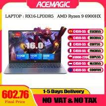 ACEMAGIC Laptop de 16 pulgadas FHD para juegos, AMD Ryzen 9 6900HX, 16 GB de RAM, 512 GB SSD, Windows 11 Pro, teclado retroiluminado, Wifi6, BT5.2