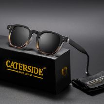 CATERSIDE Nuovi Occhiali da Sole Retrò Punk per Uomo, Design Personalizzato Quadrato, Occhiali da Donna alla Moda per Feste, Regalo per Festival, 2 Pezzi