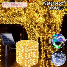 Stringa solare Fata Luce Ultra lunga Festone esterno LED Rame Impermeabile Ghirlanda di Natale Decorazione Lampada solare da giardino