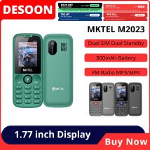 MKTEL-teléfono móvil M2023 con pantalla de 1,77 pulgadas, batería de 800mAh, SIM Dual, Radio FM, linterna, 0,08 Mega Cámara