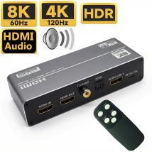Convertitore estrattore audio HDMI 2.1 Convertitore audio HDMI 2.1 4K 120Hz Convertitore audio HDMI a HDMI 8K Audio + Video + Audio coassiale digitale + Audio Aux