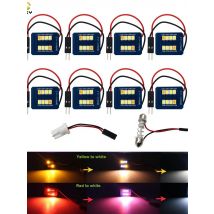 10pcs Dome light 2835 8smd LED Panel Light canbus Car Reading Map Lamp Auto Interior Bulb with T10 Adapter Festoon Base 12V DC