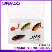 GOBASS 5szt Mini Metal VIB Blade Jig Fishing Lure 25mm 3g Tonące wibracje Sztuczne przynęty Łyżka Vibe dla Bass Pike Perch