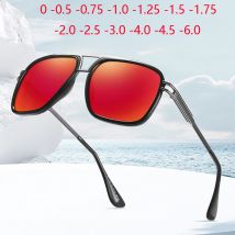Metall UV400 Myopie Sonnenbrille Männer Polarisierte Mode Blendschutz Fahren Kurzsichtige Sonnenbrille Mit Dioptrien 0 -0,5 -0,75 bis -6,0