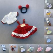 Handcrafted Doll Clothing Set (No Doll), Suitable for 16-17cm Dolls, Skirt Outfit Accessory Set for Unique Styling