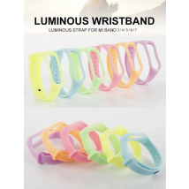 YAYUU Luminous Silicone Strap for Xiaomi Mi Band 7 6 5 Glow In The Dark Wristband Replacement Bracelet band for MiBand 7 6 5 3 4