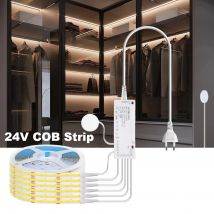 1m-5m COB Led Strip Cabinet Light DC 24V Penetrable Legno Touch Dimmer Interruttore Armadio Armadio Vetrina Dispensa Luci FAI DA TE Striscia