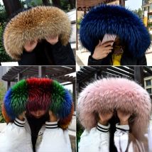 Waschbär Pelz kragen Dame Echtpelz Kragen Frauen Schals Wintermantel Schal natürlichen Waschbär Pelz besatz geraden Kragen Schals Schal