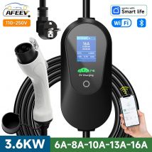 AFEEV 3.6KW Type1 SAE J1772 Caricatore EV portatile 16A Type2 Caricatore per auto elettrica GB/T EVSE Cavo di ricarica veloce Controllo APP WiFi