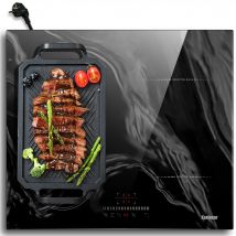 Piano cottura a induzione Karinear da incasso a 4 fuochi con marmorizzazione, spina e Flexzone, 3500 W, con controllo touch, registro, blocco di sicurezza