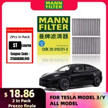 Per Tesla Modello 3 Modello Y EV MANN FILTRO CUK25015/21-2 2 pezzi Filtro abitacolo incorporato a carbone attivo 1107681 -00-A 1107681 -00-B