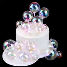 10 pezzi di decorazioni per torte con palline colorate, palloncini trasparenti, cupcake, decorazioni fai da te per feste di compleanno, matrimoni, anniversari, baby shower
