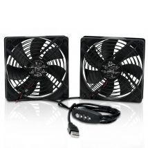 Dualer 120 mm DC 5 V Mini-USB-Computerlüfter mit Geschwindigkeitsregler, für Xbox TV Box Fan Router Receiver DVR Playstation