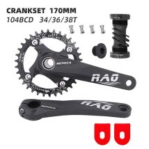Korba roweru górskiego 170mm z dolnym wspornikiem 104BCD 34T 36T 38T Łańcuch rowerowy ze stopu aluminium MTB korba