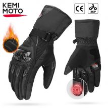 KEMiMOTO CE Guanti da moto invernali Guanti neri Moto Invierno Touch screen caldo Guanti antivento