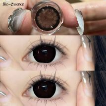 Bio-essence Colorcon 1 Paar koreanische Linsen, farbige Kontaktlinsen für Augen, Myopie-Linsen, 0–6,00, große Augenlinsen, schwarze Linsen