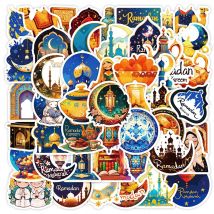 10/30/50PCS Eid Mubarak Aufkleber Ramadan Golden Moon Aufkleber DIY Telefon Buch Laptop Wasserdichte Graffiti Aufkleber Muslimischen party