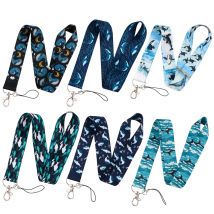 LX787 Shark Whale Lanyards for Key Neck Strap ID Card Badge Gym Key Chain Keys Holder DIY Hanging Rope Keychain Cute Lariat