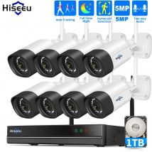 Hiseeu 5MP Wifi Sistema di telecamere di sorveglianza Visione notturna a colori P2P Wireless Street Security CCTV Kit telecamera 10CH NVR Video Set
