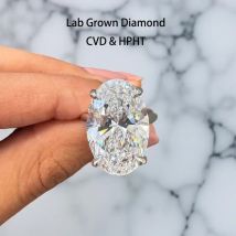 Luxurious 10 Ct Oval DEF/VS VVS Cut Lab Grown Diamond Solitaire Ring 14K 10K Gold  IGI Certified Wedding Ring