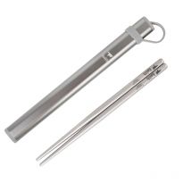 Keith Titanium Chopsticks Hollow Square Chopsticks Camping Traveling Picnic Food Sticks With Colorful Storage Tubes Ti5626