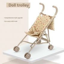 Passeggino per bambole floreale per bambole Carrozzina per bambole pieghevole con borsa Accessori per bambole Gioca a casa giocattolo Ragazzi Ragazze Regalo di compleanno