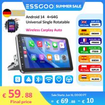 Android 14 10.1 pollici universale singolo girevole autoradio Auto Carplay lettore multimediale GPS Navi stereo automobilistico Bluetooth