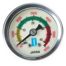 Luftpumpe, Pumpenanzeige mit Edelstahlrahmen, 0–6000/0–40 Manometer