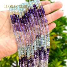 6MM Naturstein Facettierte Runde Regenbogen Fluorit Lose Edelstein Spacer Perlen für Schmuck Machen Diy Armbänder Charms Zubehör