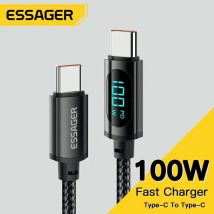 Essager Kabel typu C do typu C 100W PD Szybkie ładowanie Ładowarka USB C do USB C Kabel do wyświetlacza Xiaomi POCO F3 Realme Macbook iPad