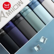 MiiOW 4 pezzi mutandine da uomo in seta di ghiaccio sexy senza soluzione di continuità uomo boxer grafene antibatterico uomo intimo traspirante uomo boxer slip