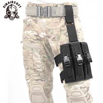 Tactical Hunting Airsoft Quick Release MP5 Magazine pouch Drop Leg Triple Mag Pouch Holder MOLLE Mag Pouch Cartridge Clip Pouch