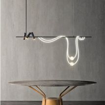 Nordic Schlauch LED Kronleuchter Schwarz für Tisch Esszimmer Küche Bar Anhänger Lampe Wohnkultur Beleuchtung Suspension Design Leuchte
