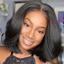 Verworrene gerade brasilia nische kurze Bob Lace Front Echthaar Perücken für schwarze Frauen vor gezupft 13x4 Remy Lace Frontal Perücke grobe Yaki