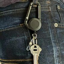 ID Card Key Chain Lanyard Clip Key Ring Retractable Pull Name Tag Recoil Badge Belt Rope Holder