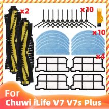Cały zestaw Szczotka główna Szczotki boczne Filtr siatkowy Ściereczka do mopa do odkurzacza robota Chuwi iLife V7 / V7s Plus Część zamienna