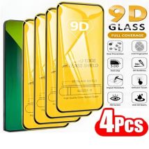 4 pezzi 9D copertura completa in vetro temperato per Redmi Note 14 13 Pro Plus 12 11 Pro 14S 12S protezione schermo per Redmi 14R 13C 12C 10A 9A