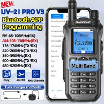 Radiotelefon Baofeng UV-21 Pro, wielopasmowy, programowanie Bluetooth V3, daleki zasięg, bezprzewodowe kopiowanie częstotliwości, ładowanie Type-C, radio amatorskie.