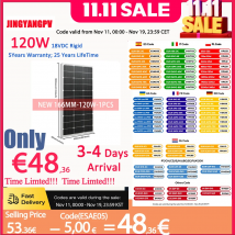 Panel solar monocristalino rígido 100w 120w 12V Cargador de batería, fotovoltaico, monocristalino, panel de temperatura de vidrio sólido, 166MM * 166mm