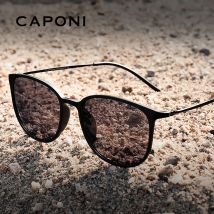 CAPONI owalne męskie okulary przeciwsłoneczne fotochromowe spolaryzowane okulary przeciwsłoneczne dla mężczyzn chronią przed promieniami UV Super lekkie czarne okulary do jazdy BS520