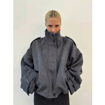 Casual Stehkragen Woolen frauen Mäntel Langarm Einreiher Taschen Dicke Warme Jacke 2025, Herbst Winter Dame Oberbekleidung
