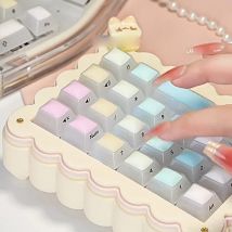 Rainbow Candy Keycap Transparent Matte Keycap Translucent White Side Engraved Keycaps Cherry Pc 124Keys Cute DIY Soft keycaps