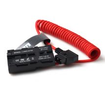 D-Tap Male  to DC Coupler Dummy Battery Coiled Nylon Cable for NP-FZ100 or SONY NP-F550