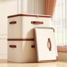 1 Stück Aufbewahrungsbox aus Baumwollleinen mit Deckel, Kleidung, Spielzeug, Organizer für Zuhause, Schlafzimmer, langlebiger Stoff-Aufbewahrungsbehälter